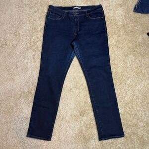 Levi's Mid Rise Skinny Jeans Womens 16 Blue Stretch Slim Dark Wash Denim